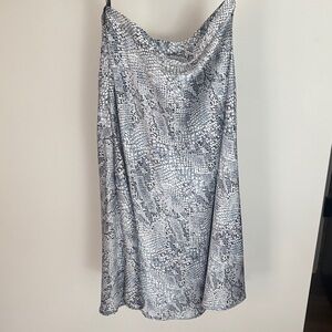 Gianni Bini Black and White Snake Print A-Line Skirt
